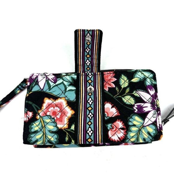 Vera Bradley Iconic Wallet Wristlet Combo Vines Floral Quilted Clutch New - Picture 2 of 10